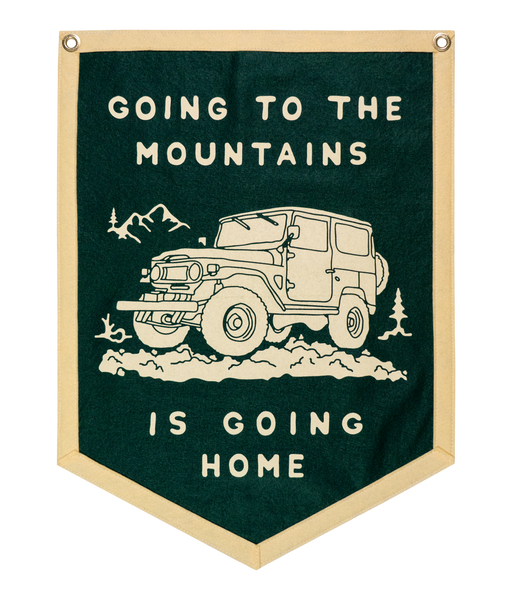 Going to the Mountains is Going Home Camp Flag