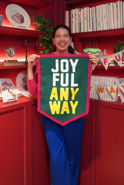 Joyful Anyway Camp Flag • Kate Bowler x Oxford Pennant