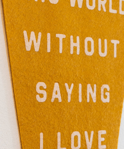I Never Want To Leave This World Without Saying I Love You Pennant • S.G. Goodman x Oxford Pennant