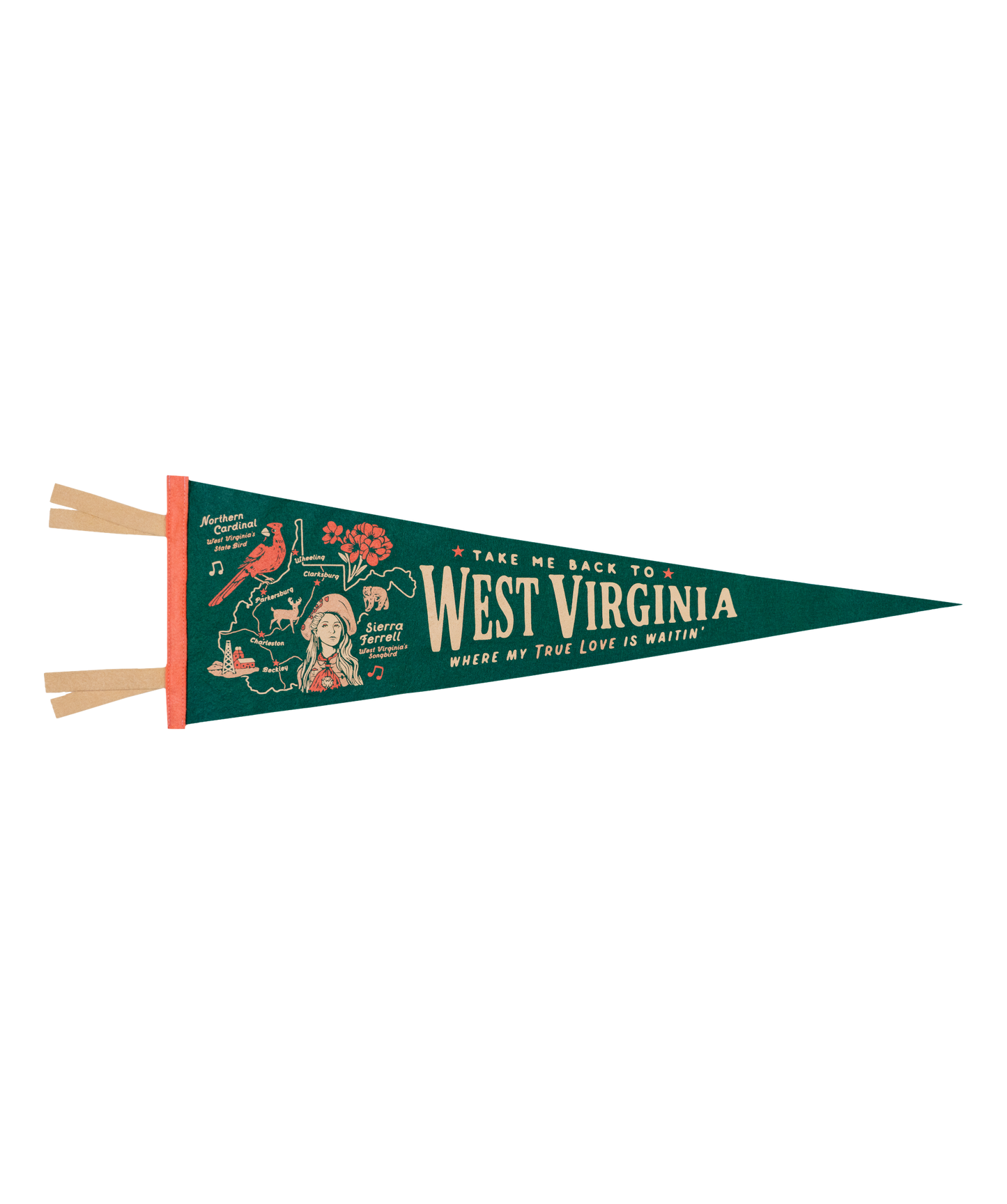Take Me Back To West Virginia Where My True Love Is Waitin' Pennant  • Sierra Ferrell x Oxford Pennant
