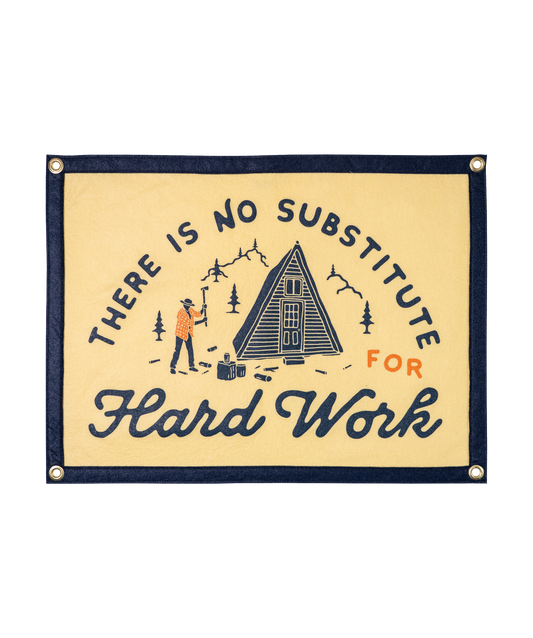 There is No Substitute for Hard Work Camp Flag
