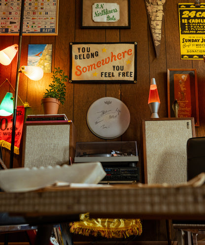 You Belong Somewhere You Feel Free Camp Flag • Tom Petty x Oxford Pennant