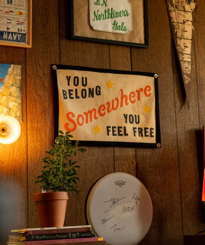 You Belong Somewhere You Feel Free Camp Flag • Tom Petty x Oxford Pennant