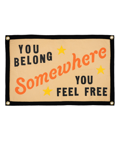 You Belong Somewhere You Feel Free Camp Flag • Tom Petty x Oxford Pennant