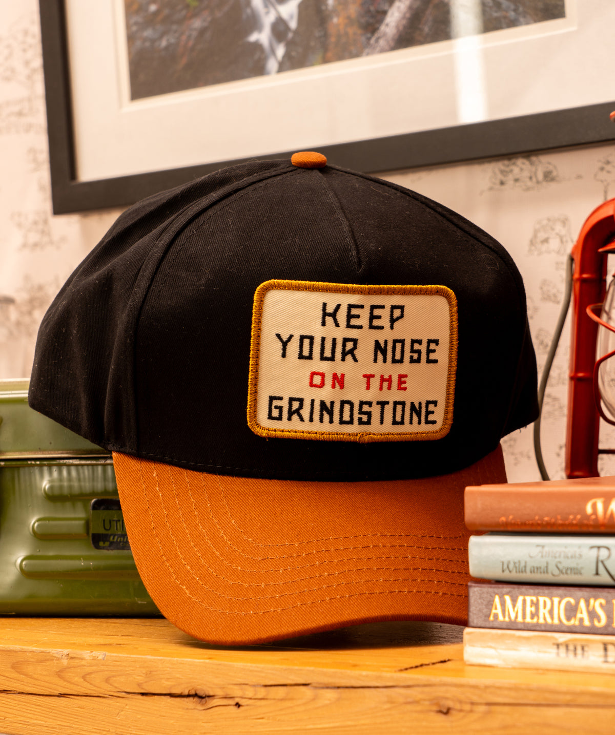 Keep Your Nose On The Grindstone Trucker Hat • Tyler Childers x Oxford Pennant