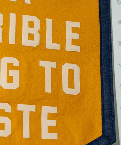 Adversity Is A Terrible Thing To Waste Camp Flag • Unreasonable Hospitality x Oxford Pennant