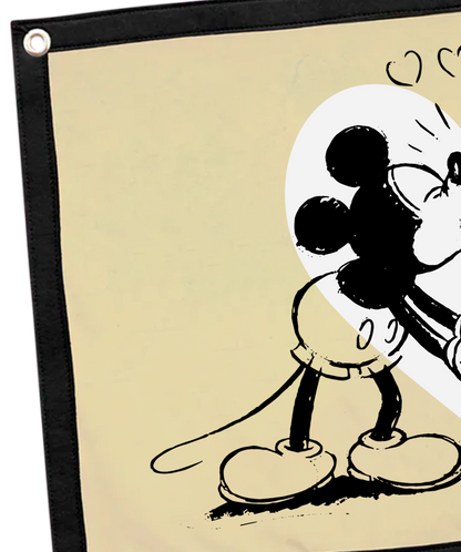 Disney's Mickey and Minnie Kissing - Camp Flag