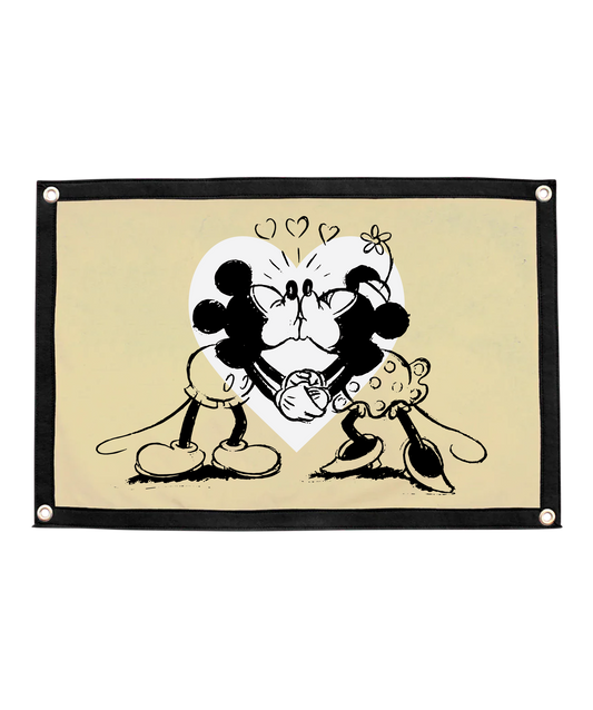 Disney's Mickey and Minnie Kissing - Camp Flag