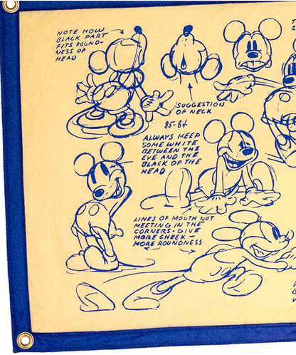 Disney's Blue Mickey Mouse Sketch - Camp Flag