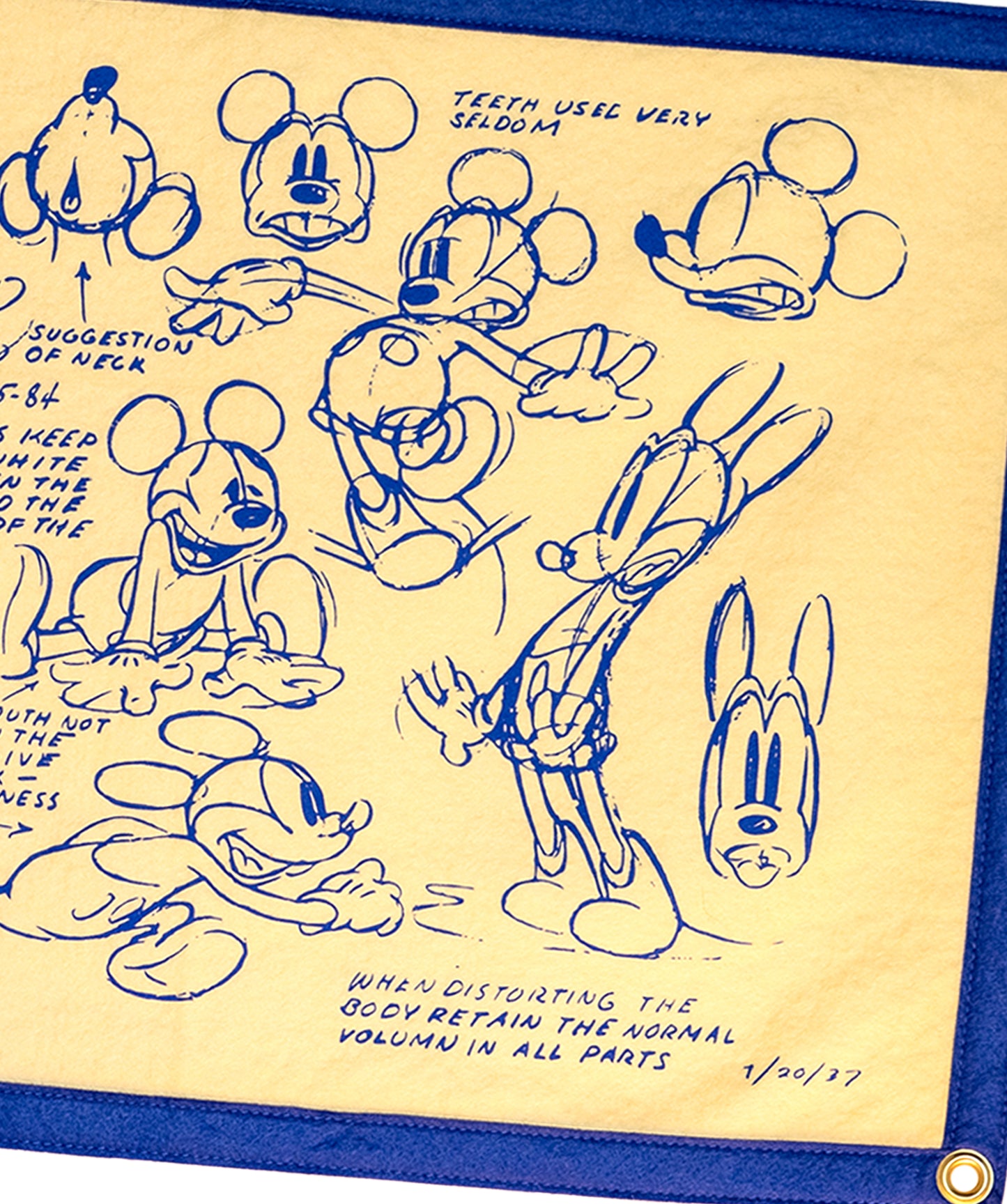 Disney's Blue Mickey Mouse Sketch - Camp Flag