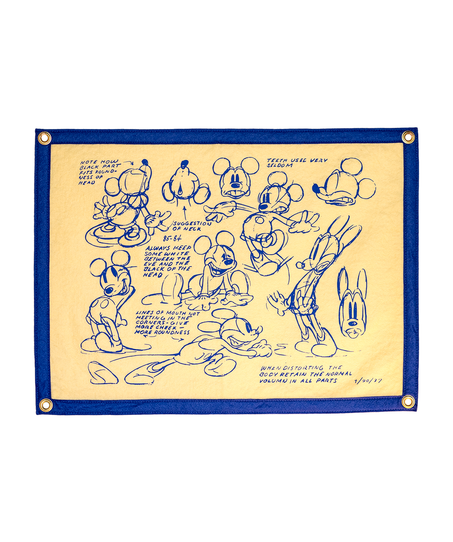 Disney's Blue Mickey Mouse Sketch - Camp Flag