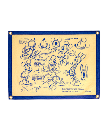 Disney's Blue Mickey Mouse Sketch - Camp Flag