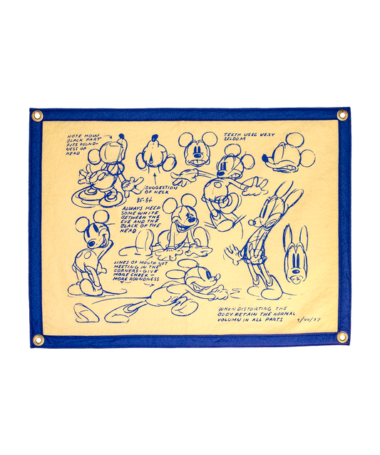 Disney's Blue Mickey Mouse Sketch - Camp Flag