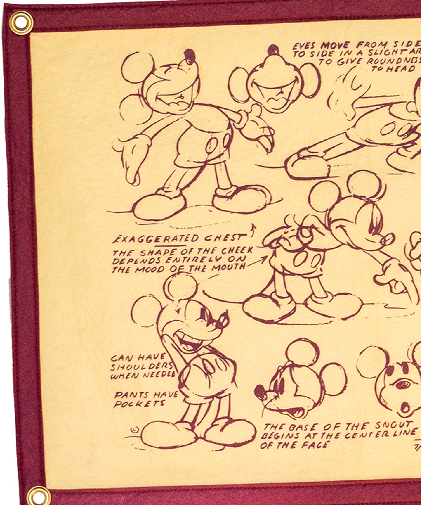 Disney's Crimson Mickey Mouse Sketch - Camp Flag