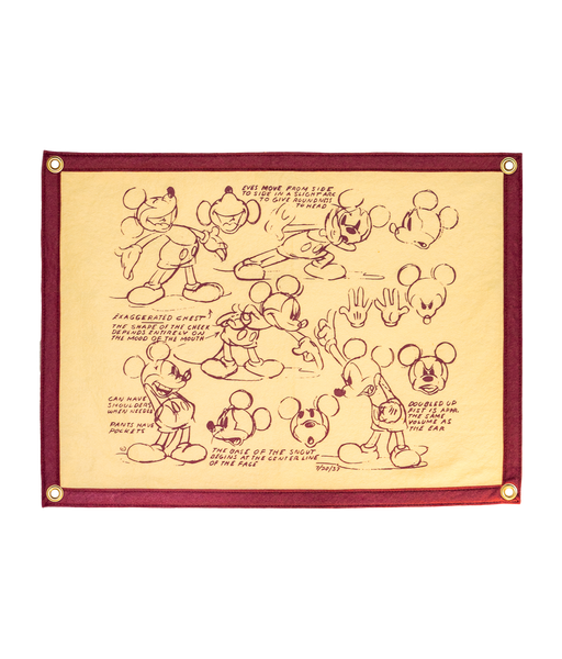 Disney's Crimson Mickey Mouse Sketch - Camp Flag