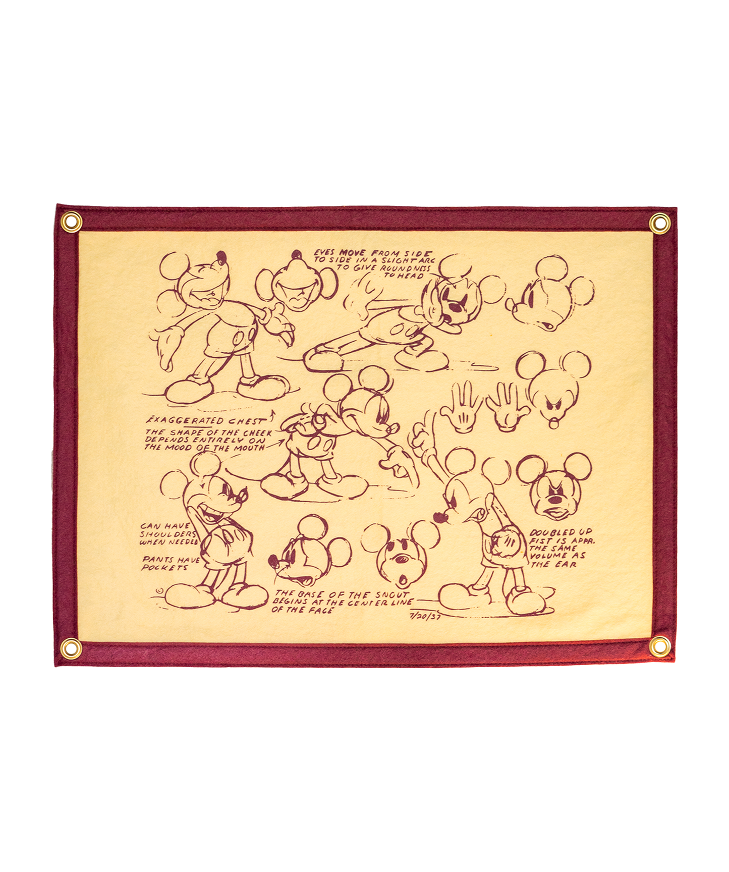 Disney's Crimson Mickey Mouse Sketch - Camp Flag