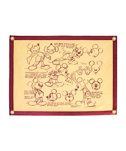 Disney's Crimson Mickey Mouse Sketch - Camp Flag