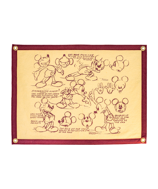 Disney's Crimson Mickey Mouse Sketch - Camp Flag