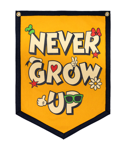 Never Grow Up Disney Camp Flag