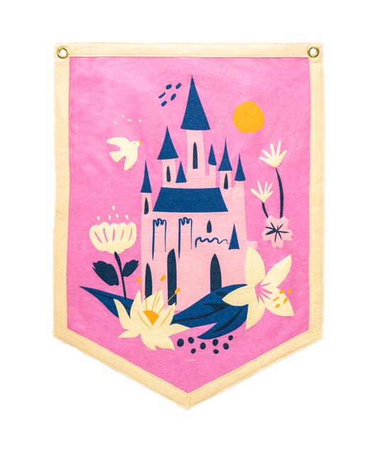 Disney Princess Floral Castle Camp Flag