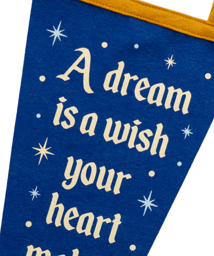 A Dream Is A Wish Your Heart Makes Disney Princess Pennant