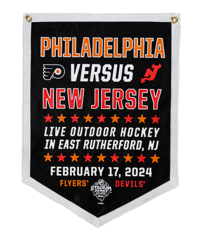 2024 NHL Stadium Series™ Philadelphia VS. New Jersey Camp Flag • NHL x Oxford Pennant