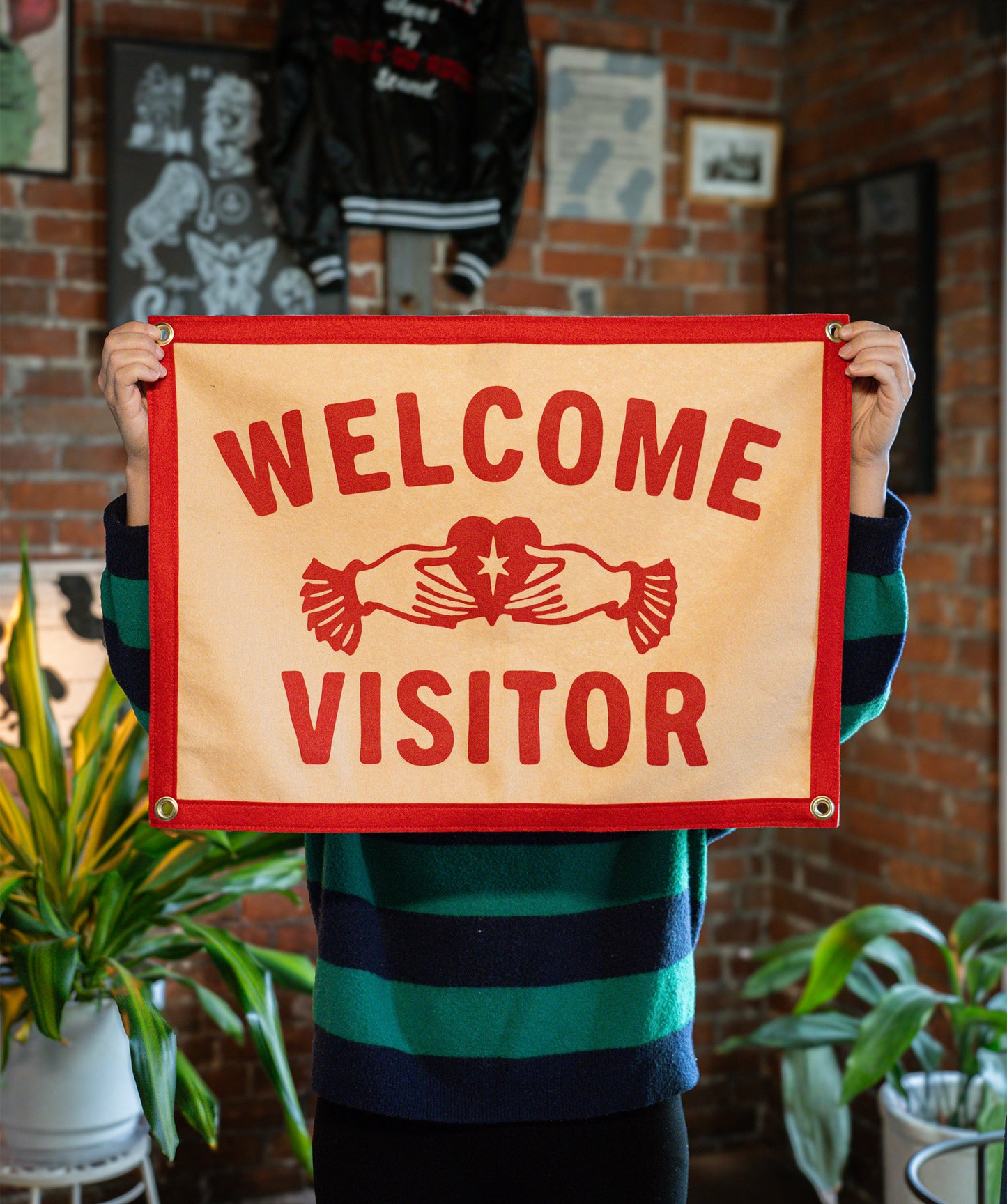 PRESALE: Welcome Visitor Camp Flag • John Moreland x Oxford Pennant