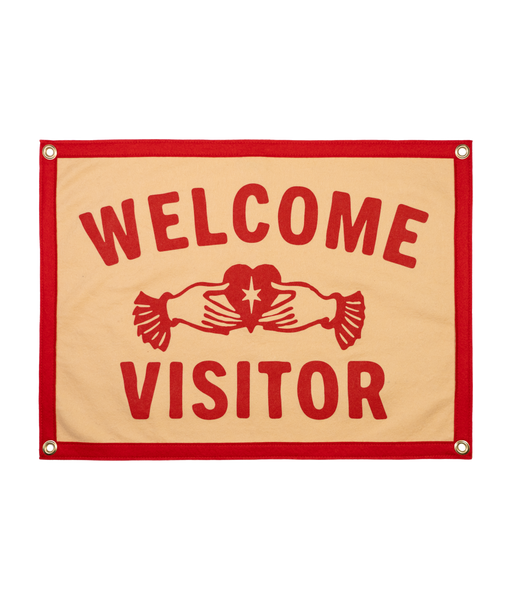 PRESALE: Welcome Visitor Camp Flag • John Moreland x Oxford Pennant