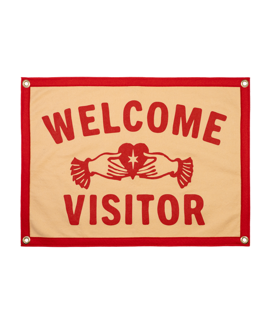 Welcome Visitor Camp Flag • John Moreland x Oxford Pennant
