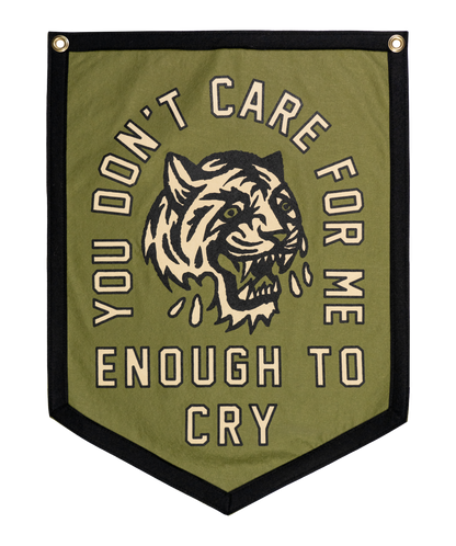 PRESALE: You Don't Care For Me Enough To Cry Camp Flag • John Moreland x Oxford Pennant