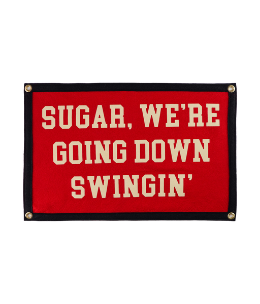 Sugar, We're Going Down Swingin' Camp Flag • Fall Out Boy x Oxford Pennant