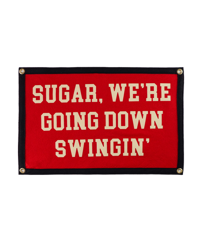 Sugar, We're Going Down Swingin' Camp Flag • Fall Out Boy x Oxford Pennant