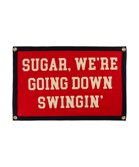 Sugar, We're Going Down Swingin' Camp Flag • Fall Out Boy x Oxford Pennant