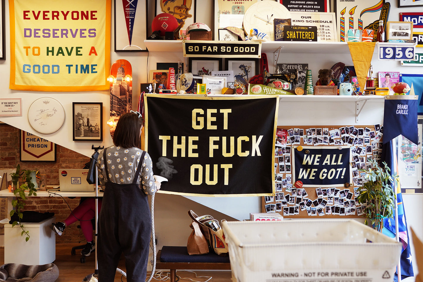 Get The Fuck Out Championship Banner • Jenna Lyons x Oxford Pennant