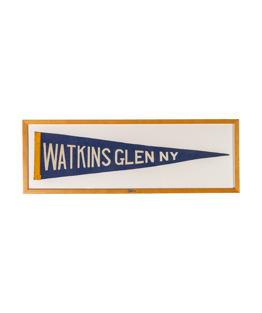 Vintage Watkins Glen New York Framed Pennant