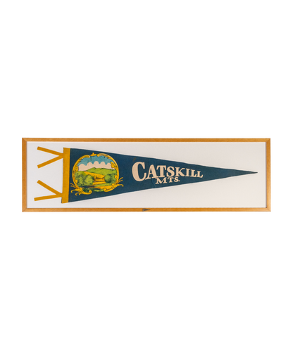 Vintage Catskill Mountains Framed Pennant