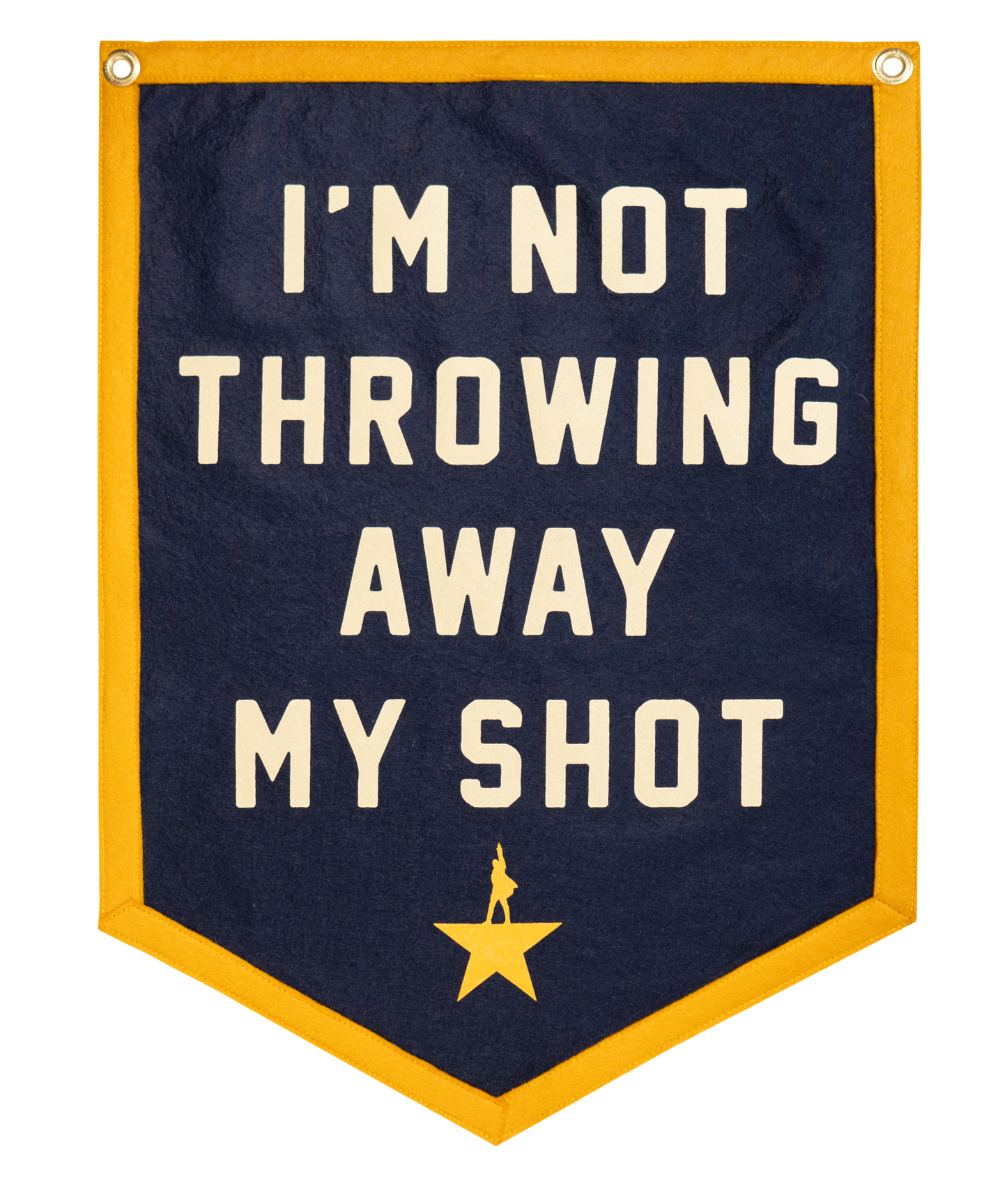 I'm Not Throwing Away My Shot Camp Flag • Hamilton x Oxford Pennant