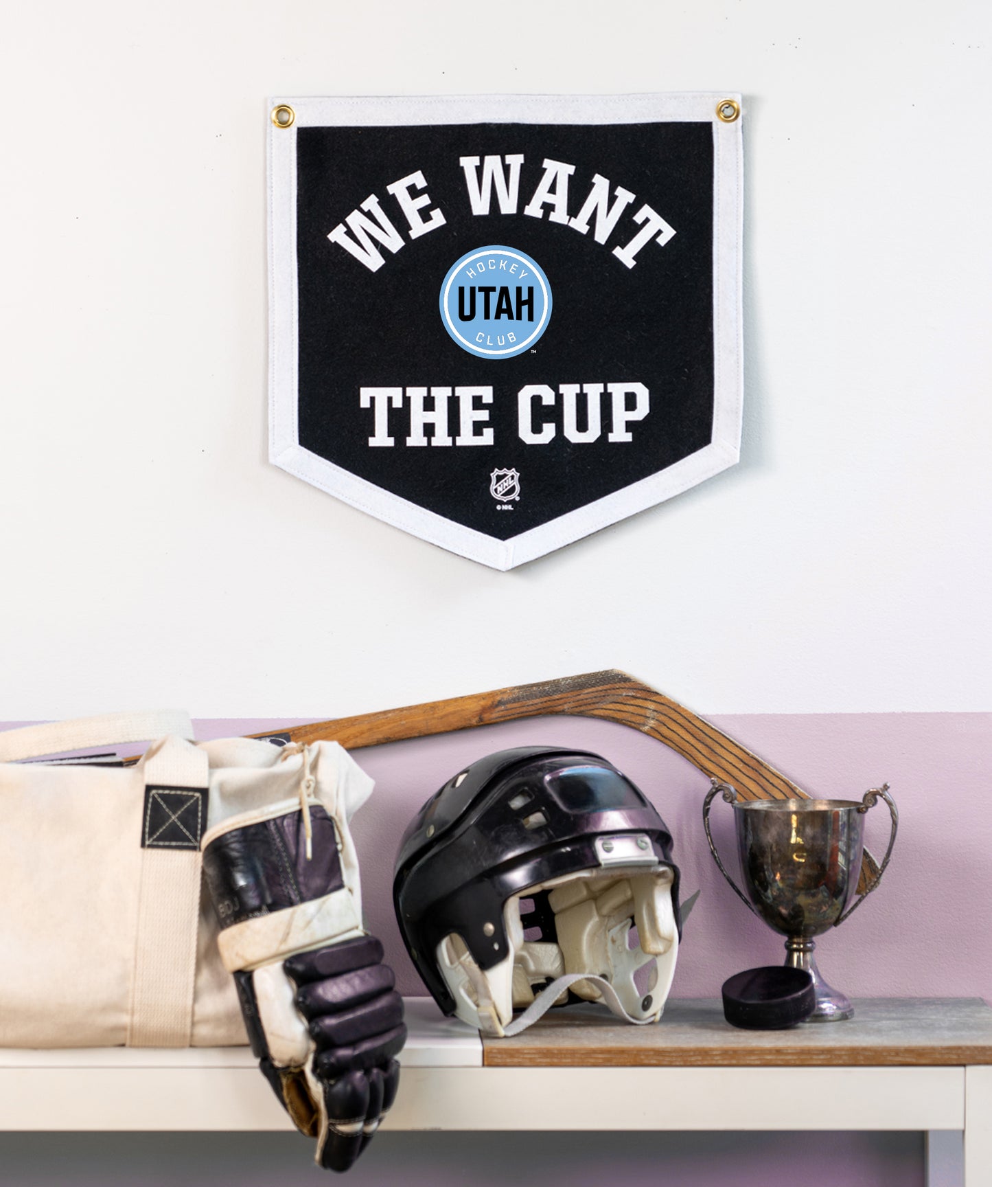 Customizable NHL We Want The Cup Camp Flag • NHL x Oxford Pennant