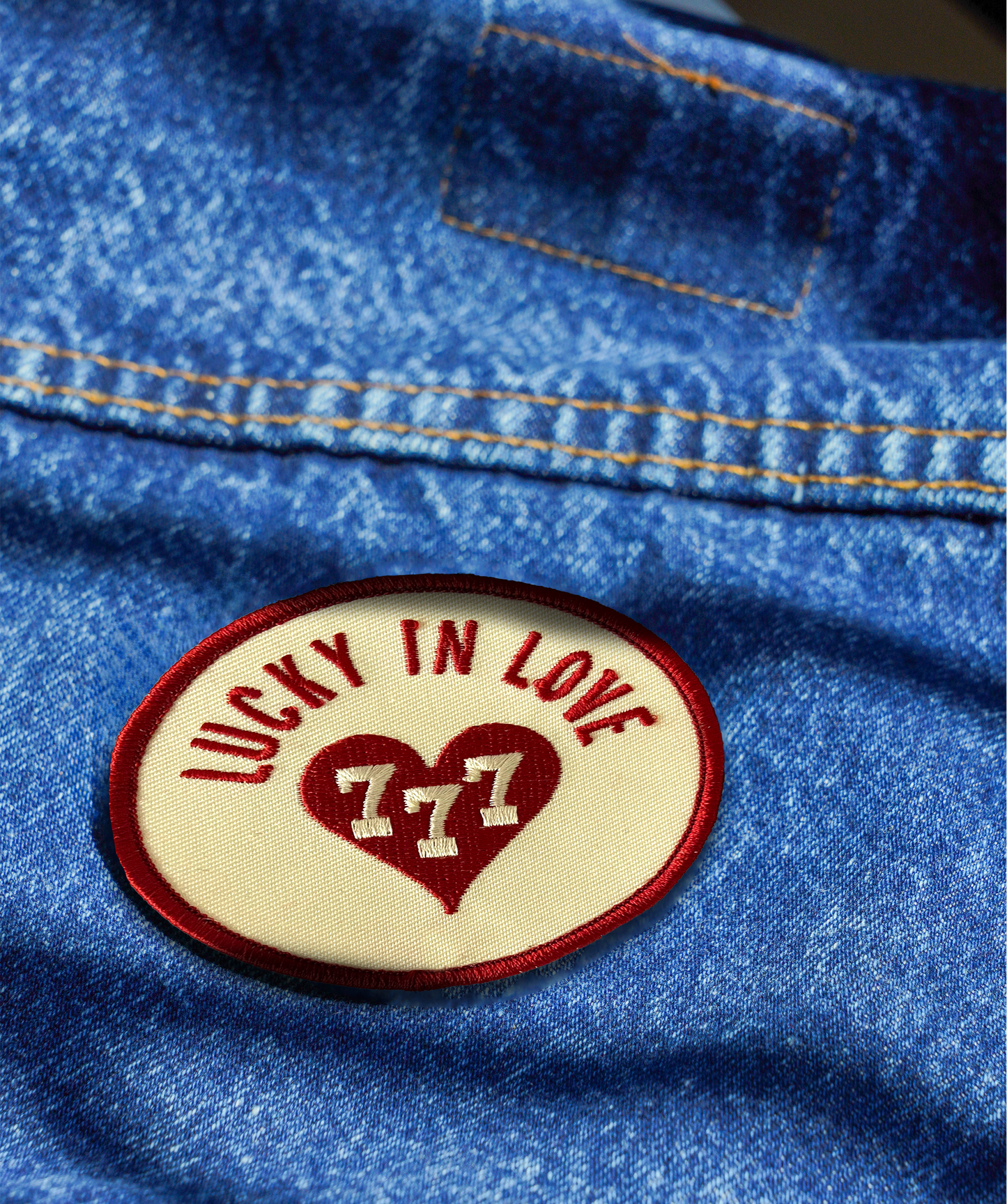 Lucky In Love Embroidered Patch