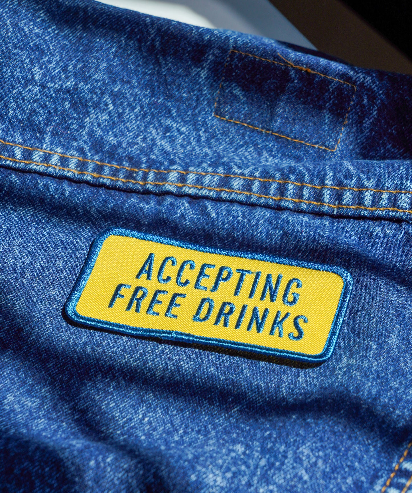 Accepting Free Drinks Embroidered Patch