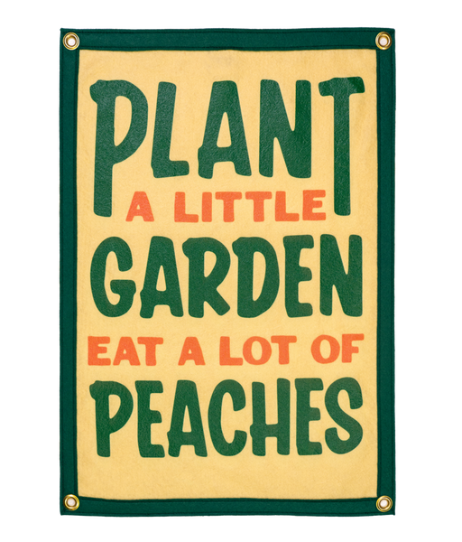 Plant A Little Garden Eat A Lot Of Peaches Camp Flag • John Prine x Oxford Pennant