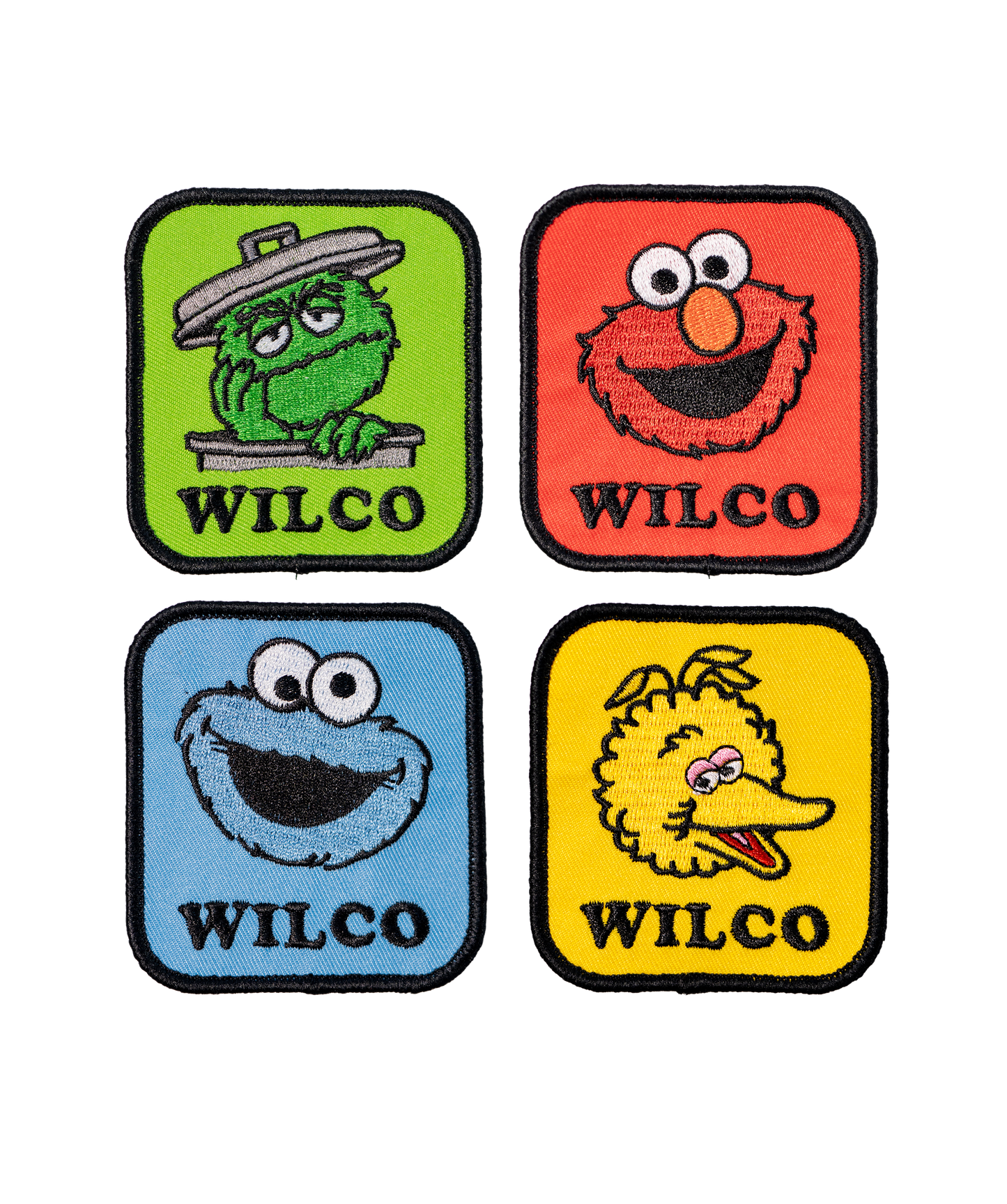 Sesame Street x Wilco Embroidered Patch Pack • Wilco x Sesame Street x Oxford Pennant