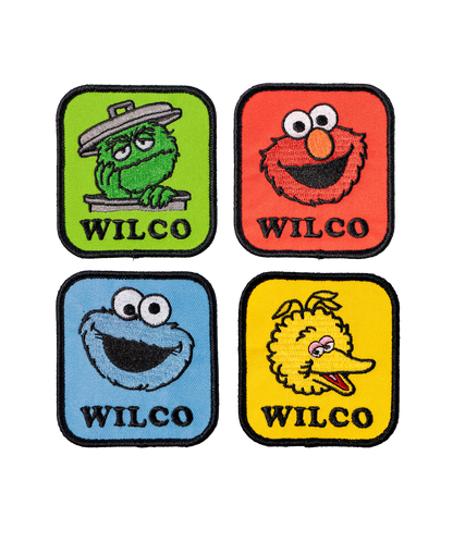 Sesame Street x Wilco Embroidered Patch Pack • Wilco x Sesame Street x Oxford Pennant