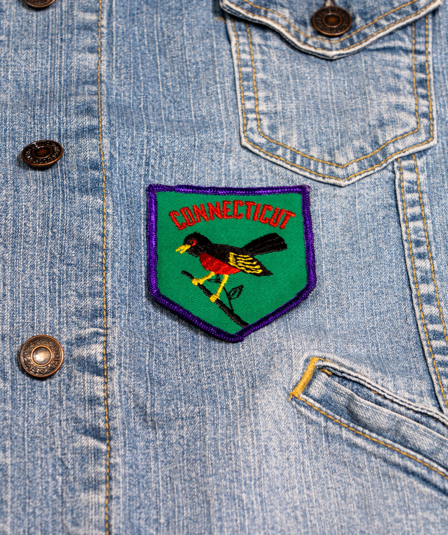 Vintage Connecticut Embroidered Patch