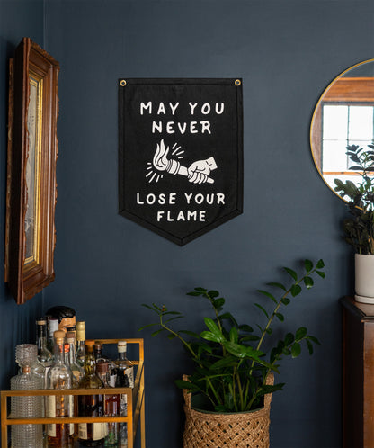 May You Never Lose Your Flame Camp Flag