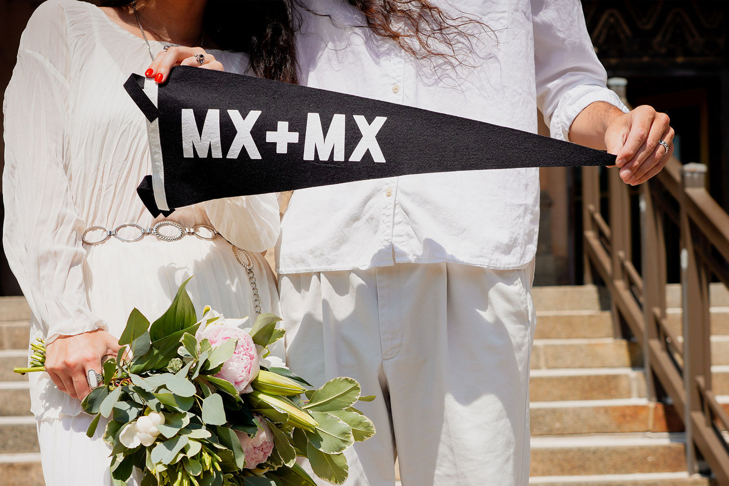 Mx + Mx Wedding Pennant