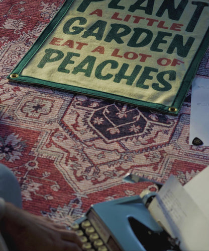 Plant A Little Garden Eat A Lot Of Peaches Camp Flag • John Prine x Oxford Pennant