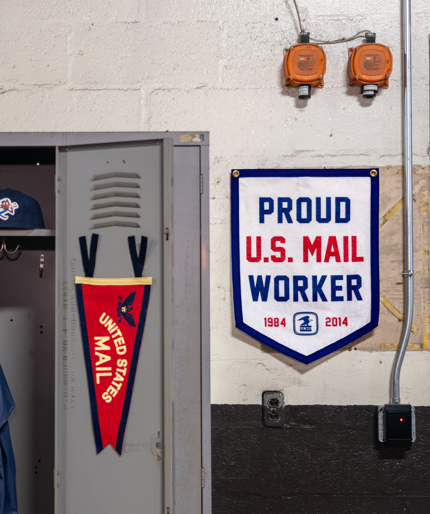 Personalized Proud U.S. Mail Worker Retirement Camp Flag • USPS® x Oxford Pennant