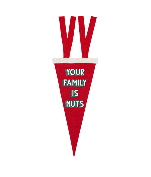 Your Family Is Nuts Red Mini Pennant