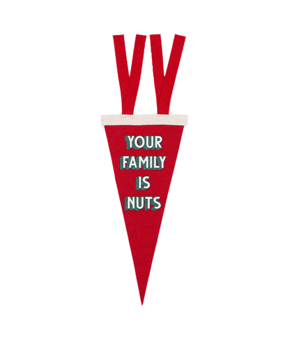 Your Family Is Nuts Red Mini Pennant
